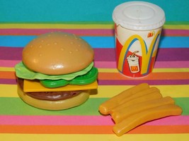 VINTAGE Fisher Price Fun with Food McDonalds Cheeseburger French Fries Soda Pop - £15.12 GBP