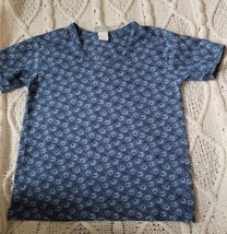 Arizona Jean Co.  Floral Print Shirt Top Size Medium Blue Print Made in USA - £7.74 GBP
