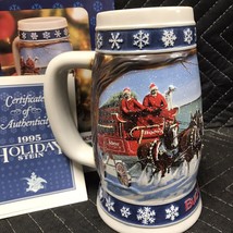 Vintage 1995 Budweiser Holiday Stein LIGHTING THE WAY HOME (excellent Condition) - $14.85