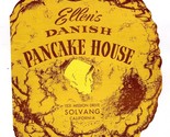 Ellen&#39;s Danish Pancake House Menu Solvang California Aebleskiver 1960&#39;s - $44.62