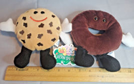 Entenmann&#39;s Beanbag Sweeties Plush Chip &amp; Richie Bean Sprouts 1998 Cookie Donut - £11.79 GBP