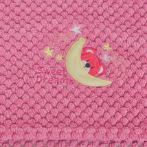 Zak &amp; Zoe Pink Plush Fleece Baby Blanket Teddy Bear Moon Sweet Dreams Popcorn - £31.39 GBP