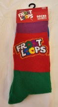 Fruit Loops Cereal Men&#39;s Novelty Crew Socks Red Green 1 Pair Shoe Size 6-12 - £9.22 GBP