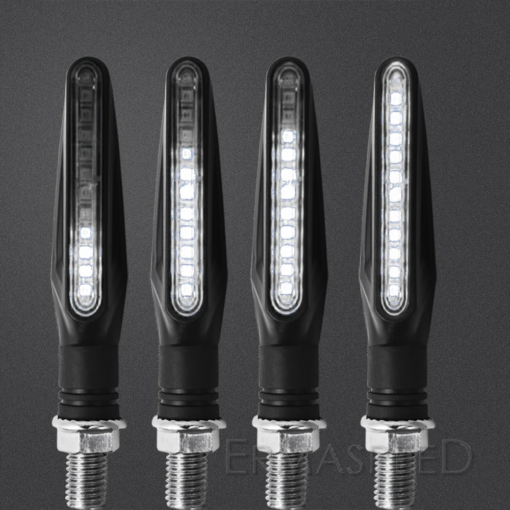4PCS Universal Sequential Motorcycle Turn Signal Led 12v IP68 Waterproof Amber I - £477.29 GBP