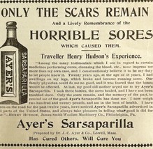 Ayers Sarsaparilla Medicine 1894 Advertisement Victorian Scars Sores ADBN1ee - £13.98 GBP