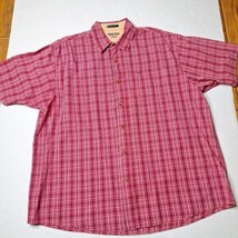 Wrangler Shirt Mens XL Red Plaid Button Up Short Sleeve Timber Creek West - $11.87