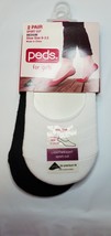 Peds For Girls Shoe Liner Sport Cut Medium Shoe Size 9-3.5 White Black 2... - $9.42