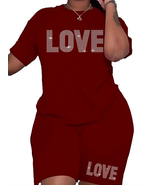 Women’s Plus Size Shorts Set with “Love” Graphic (3XL 20-22) - $19.99