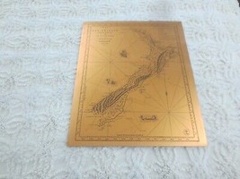 Engraved CHART of NEW ZEALAND ENDEAVOR Copper Foil Wall Hanging - 12&quot; x ... - £14.82 GBP