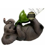 Ebros Kitchen Decor Safari Savannah Elephant Pachyderm Wine Oil Bottle H... - £26.29 GBP