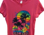 Girls xl 14 T Shirt top Pink Tropical Beach Orlando FL  - $6.92