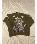 UNKNOWN ALLURE Madonna and Child Thick Crewneck Sweatshirt Noissey Green - $68.38 CAD