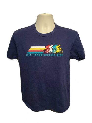 2019 7th Annual Four Bridges Ride Womens Medium Blue TShirt - $19.80