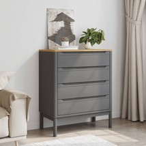 Drawer Cabinet Grey Solid Pine Wood Medium Chest of Drawers - $5,000.53 MXN