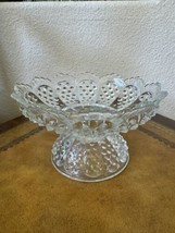 Vtg Clear Pressed Glass Hobnail Pedestal Candy Compote Dish Bowl Gift Sh... - $37.61