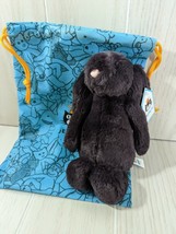 Jellycat SMALL Bashful Inky Bunny Plush Soft 8&quot; Black Charcoal NWT w/ bag - £35.71 GBP