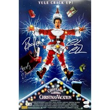 Chevy Chase Bev D&#39;Angelo Quaid Cast Signed Christmas Vacation 12x18 Poster JSA - £538.84 GBP