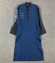 Indian Dress Women&#39;s USA Medium 3/4 Sleeve Navy Blue Maxi Formal Party - $27.90 CAD