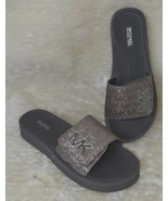 MK Michael Kors MK Platform Slide Sandals Gray / Silver Women Size US 8 NEW - €42,52 EUR