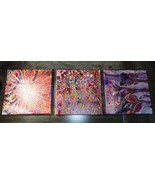 SET OF 3 ABSTRACT CANVAS PAINTINGS ALL THREE ARE 12&quot; X 12&quot; SI 1354 - $97.18 CAD