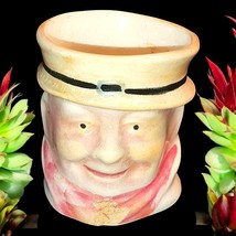 Vintage Mini Hand Painted Toby Character Cup Top Hat Pink Scarf - $6.76