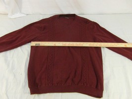 Adult Men&#39;s Perry Ellis Luxury Pima Cotton Maroon Red Pullover Sweater  ... - $14.57