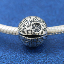 925 Sterling Silver Star Wars Star Wars Death Star Clip Charm Bead - $15.58