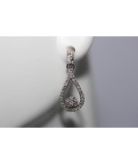 10K White Gold Teardrop Natural Diamond  Dangle Earrings 14K butterfly b... - $307.73 CAD