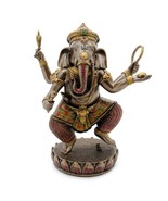 Dancing Ganesha on Lotus Statue 8&quot; Hindu Elephant God Bronze Resin HIGH ... - €33,95 EUR
