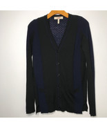 BCBGMaxAzria M Wool Cardigan Sweater Button Down Black Blue Long Sleeve ... - £32.06 GBP