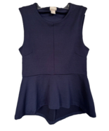 H&amp;M Women&#39;s Dressy Peplum Top Blouse Sleeveless Size 6 Navy Blue - £7.90 GBP
