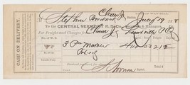 Vintage 1880&#39;s Central Vermont Railroad Company Way-Bill Receipt - $5.42 CAD