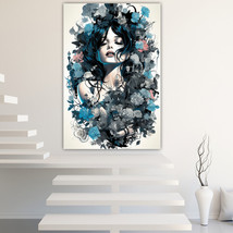 Flower and Women Canvas Painting Wall Art Posters Landscape Canvas Print Picture - £10.61 GBP+