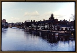 1978 York View of River Ouse Bridge and Boat Color Slide - £2.72 GBP