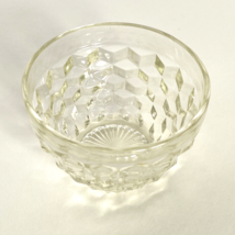 Jeannette Glass Clear Cubist Pattern Vintage Custard Dessert Bowl 3.5in - £7.18 GBP