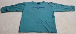 Rare 90s Vintage Baby GUESS JEANS USA Dark Green Long Sleeve T Shirt SZ ... - $24.08