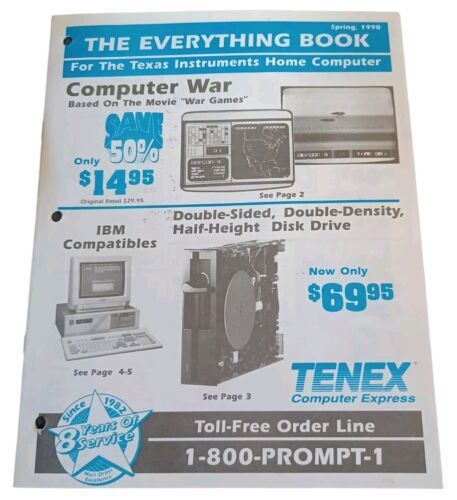 Everything Book For Texas Instruments Home Computer Spring 1990 Catalog - $11.83
