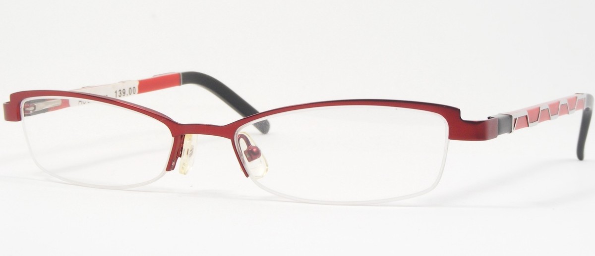 Augentraum AT 1078 2 Red /Black /Silver UNIQUE RARE EYEGLASSES FRAME 52-... - $97.49