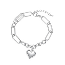 East Gate Stainless Steel Love Splicing Chain Wind Bracelet Woman - £12.09 GBP