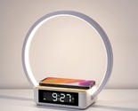 Bedside Table Lamp, Touch Lamp With Alarm Clock With Wireless Charging W... - £69.44 GBP