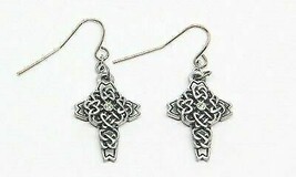 Mystica Accessory Celtic Gem Cross Alloy Hook Earrings Lead Free Metal - £9.58 GBP