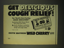 1950 Smith Brothers Cough Drops Ad - Get delicious cough relief - £14.72 GBP