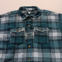 Dip RN#29360 Women's Green Flannel Plaid Button Up Fleece Shirt Jacket Size 2X image 15