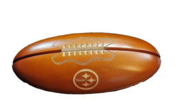 Pittsburgh Steelers Wooden Pen &amp; Football Shaped Case Engraved Works VGC - $15.86