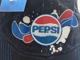 Pepsi Cappello da Baseball Splash Logo Cotone Blu 2007 Nuovo - £23.11 GBP