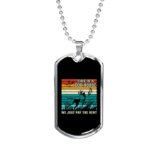 For Rent Necklace Stainless Steel or 18k Gold Dog Tag 24&quot; Chain - £37.71 GBP+