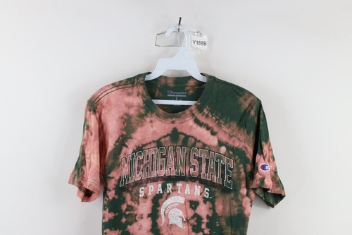 Vtg Champion Mens Small Spell Out Acid Wash Michigan State University T-Shirt Item image 2