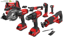 CRAFTSMAN V20 Power Tool Combo Kit, 7-Tool Cordless Power Tool Set with ... - $487.15