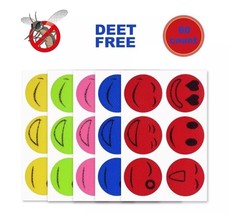 60pcs Mosquito Repellent Insect Bug Repel Stickers Citronella Oil Smile Face - £6.89 GBP
