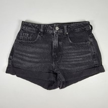 Pacsun Mom Short Washed Black Cuffed size 23 Women&#39;s Denim Jeans High Rise - £13.33 GBP